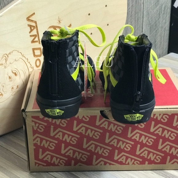 VANS SK8-HI Zip CHECKERBOARD Asphalt Reflect Kid’s - Picture 3 of 8